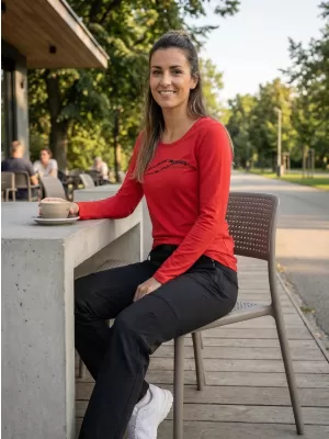 Dámské triko s dlouhým rukávem ALTISPORT CARRYOVER ALW001169 ČERVENÁ