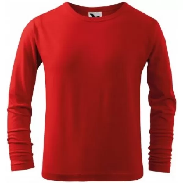  Detské tričko MALFINI FIT-T LS 121 ČERVENÁ 