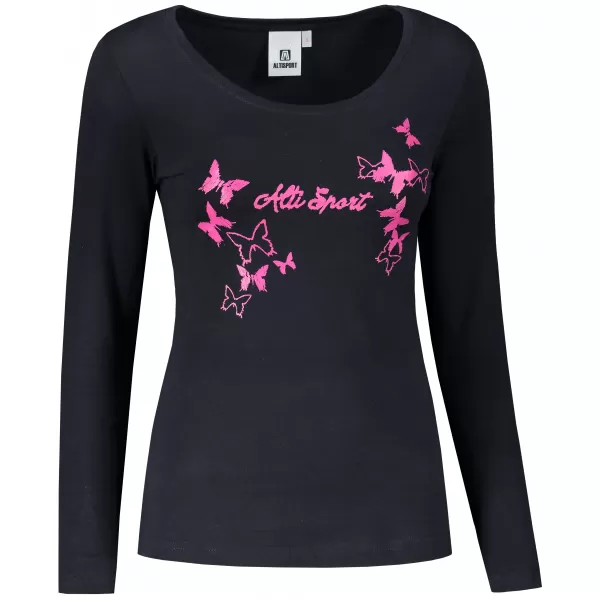  Dámske tričko ALTISPORT ALW011169 NAVY / RUŽOVÁ 
