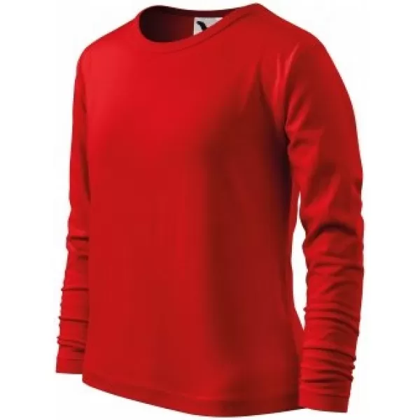  Detské tričko MALFINI FIT-T LS 121 ČERVENÁ 