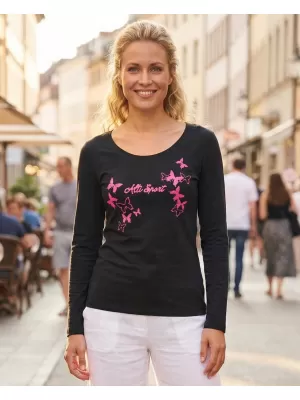 Dámske tričko ALTISPORT ALW011169 NAVY / RUŽOVÁ
