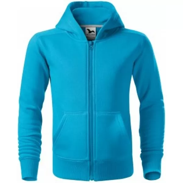  Detská mikina MALFINI TRENDY ZIPPER 412 TYRKYSOVÁ 
