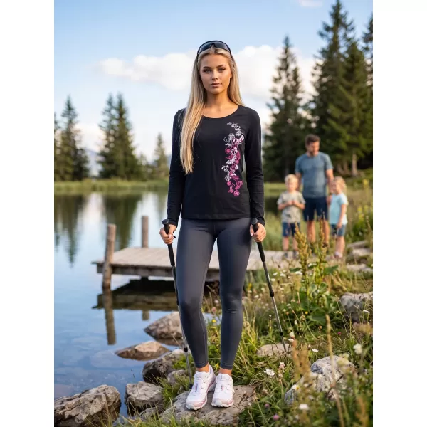  Dámske tričko s dlhým rukávom ALTISPORT CARRYOVER ALW029169 NÁMORNÍCKA MODRÁ/RUŽOVÁ 