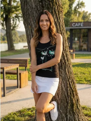 Dámske tielko ALTISPORT CARRYOVER ALW043136 ČIERNA A MODRÁ