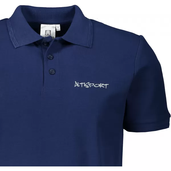  Pánske tričko s golierom ALTISPORT ALM013203 POLNOČNÁ MODRÁ 