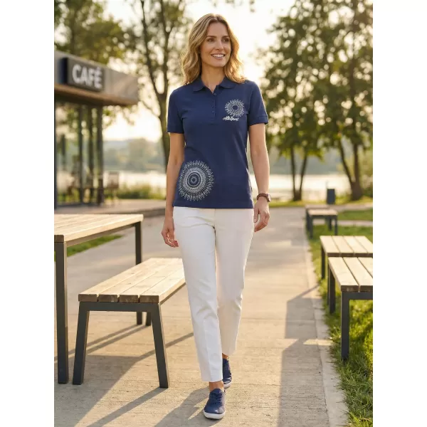  Dámske tričko s golierikom ALTISPORT ALW024210 POLNOČNÁ MODRÁ 