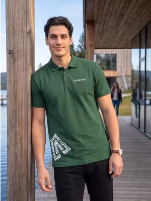 Pánske tričko s golierom ALTISPORT ALM013203 FĽAŠKOVO ZELENÉ