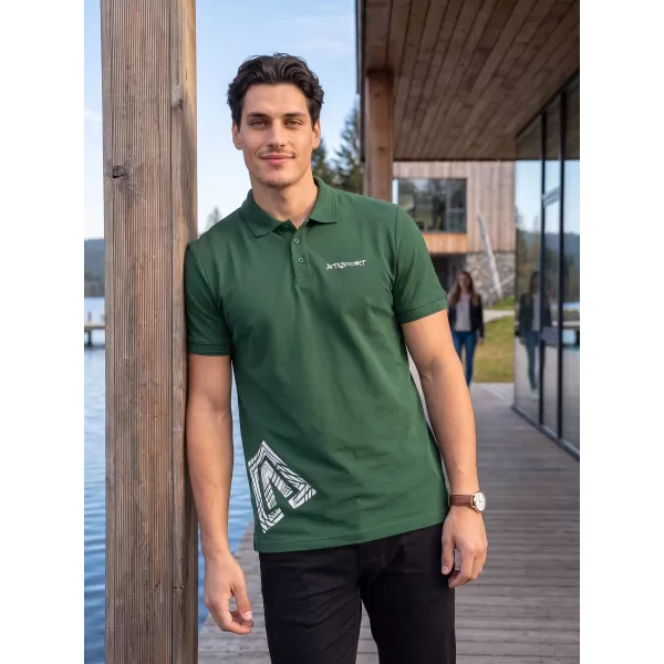  Pánske tričko s golierom ALTISPORT ALM013203 FĽAŠKOVO ZELENÉ 