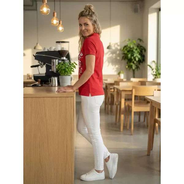  Dámské triko s límečkem ALTISPORT CARRYOVER ALW029210 ČERVENÁ 