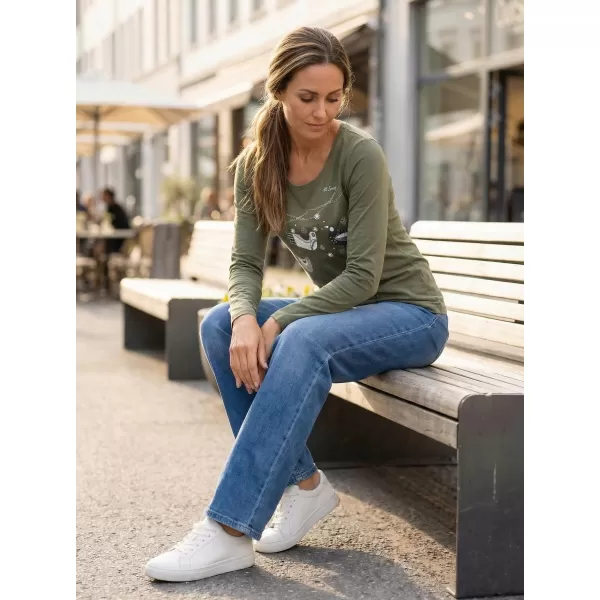  Dámske tričko s dlhým rukávom ALTISPORT CARRYOVER ALW043169 KAKI 
