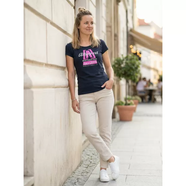  Dámske tričko ALTISPORT ALW047122 NÁMORNÍCKA MODRÁ/RUŽOVÁ 