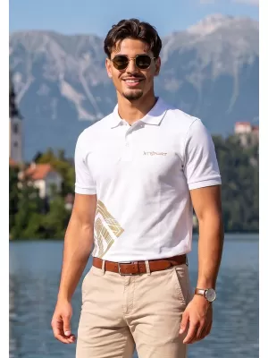 Pánske tričko s golierom ALTISPORT ALM013203 BIELA
