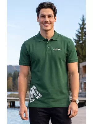 Pánske tričko s golierom ALTISPORT ALM013203 FĽAŠKOVO ZELENÉ