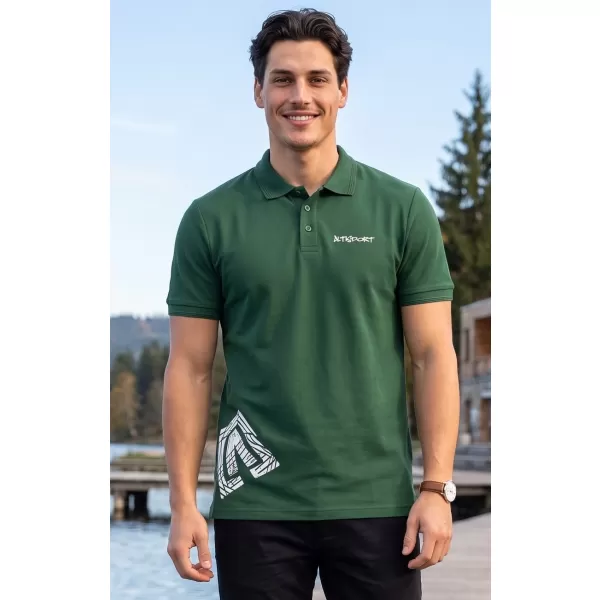  Pánske tričko s golierom ALTISPORT ALM013203 FĽAŠKOVO ZELENÉ 