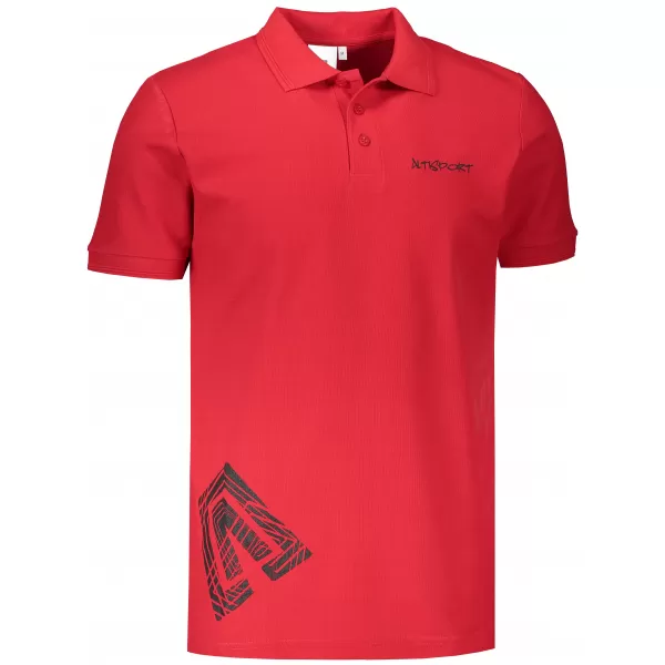  Pánske tričko s golierom ALTISPORT ALM013203 ČERVENÁ 