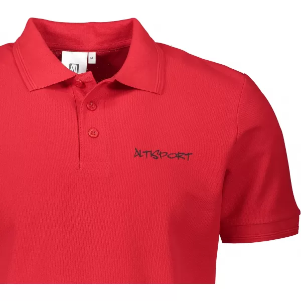  Pánske tričko s golierom ALTISPORT ALM013203 ČERVENÁ 