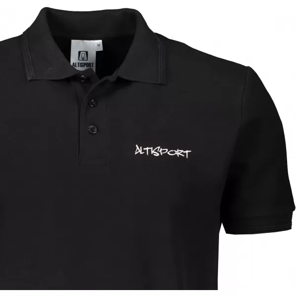  Pánske tričko s golierom ALTISPORT ALM013203 ČIERNOBIELY 