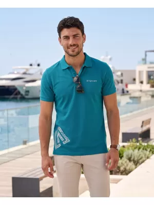 Pánske tričko s golierom ALTISPORT ALM013203 TMAVO TYRKYSOVÁ