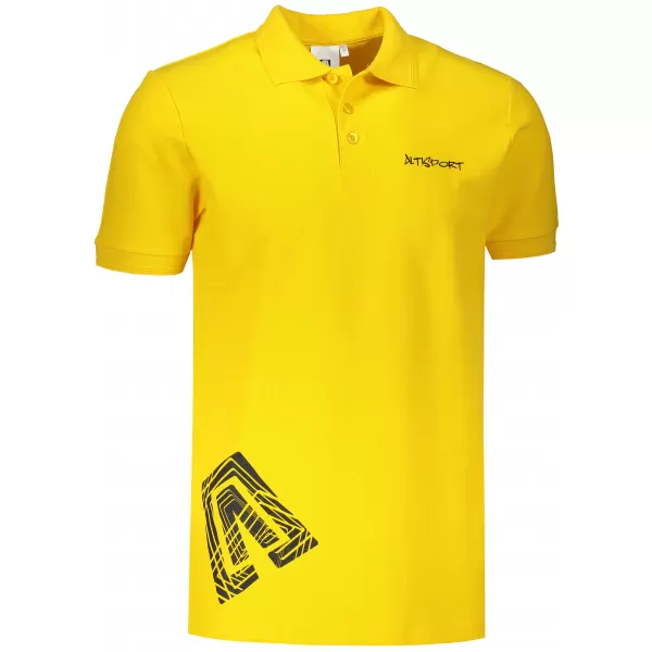  Pánske tričko s golierom ALTISPORT ALM013203 JANTÁROVÁ 