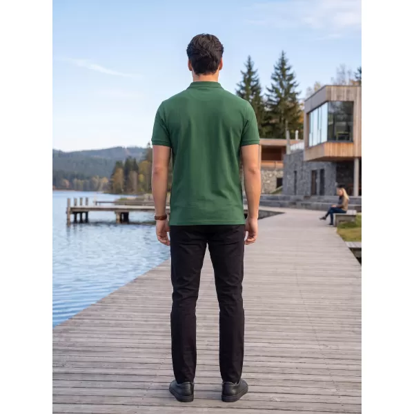  Pánske tričko s golierom ALTISPORT ALM013203 FĽAŠKOVO ZELENÉ 