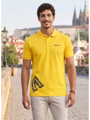 Pánske tričko s golierom ALTISPORT ALM013203 JANTÁROVÁ