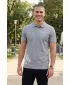 Pánske tričko s golierom ALTISPORT ALM013203 TMAVOSIVÝ MELÍR