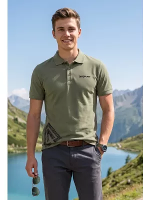 Pánske tričko s golierom ALTISPORT ALM013203 KAKI