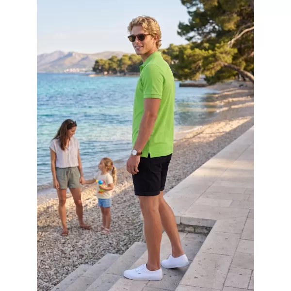  Pánske tričko s golierom ALTISPORT ALM013203 JABLKOVO ZELENÉ 