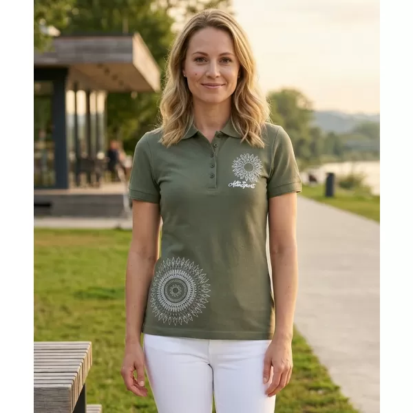  Dámske tričko s golierikom ALTISPORT ALW024210 KHAKI 