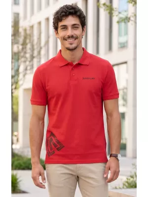 Pánske tričko s golierom ALTISPORT ALM013203 ČERVENÁ