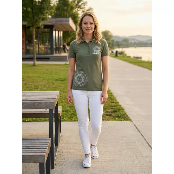  Dámske tričko s golierikom ALTISPORT ALW024210 KHAKI 
