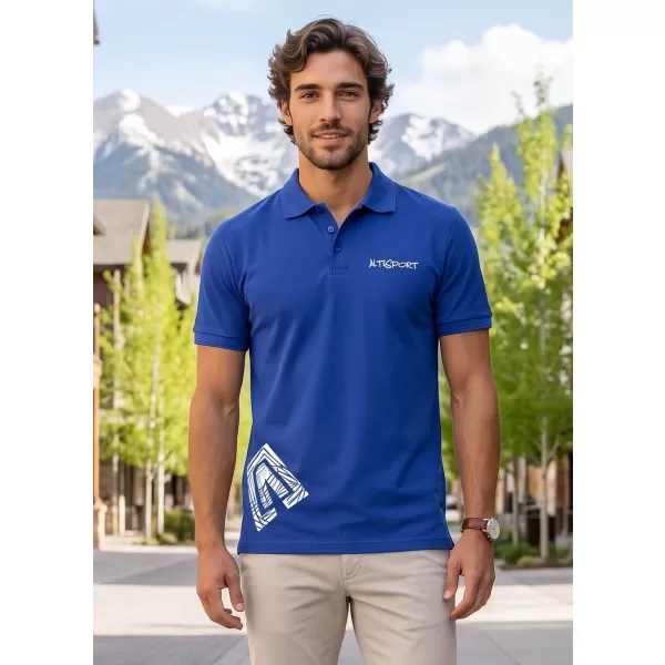  Pánske tričko s golierom ALTISPORT ALM013203 KRÁĽOVSKÁ MODRÁ 