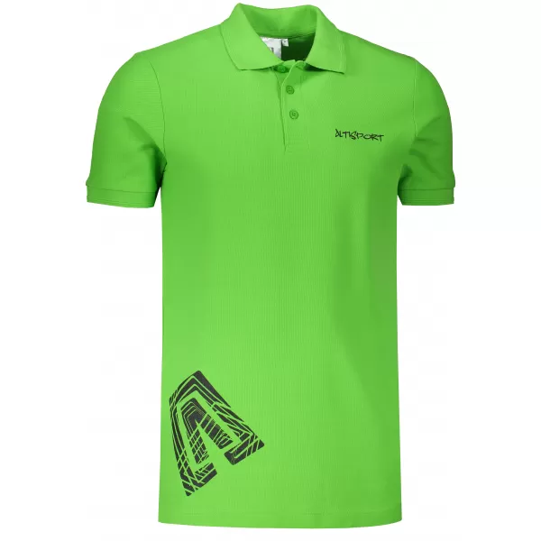  Pánske tričko s golierom ALTISPORT ALM013203 JABLKOVO ZELENÉ 