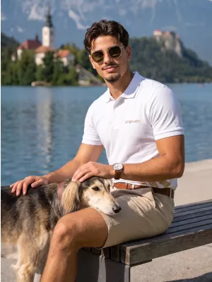Pánske tričko s golierom ALTISPORT ALM013203 BIELA