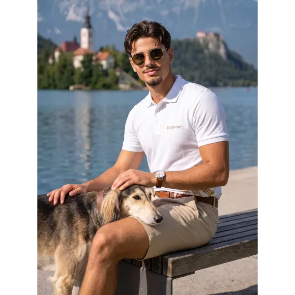  Pánske tričko s golierom ALTISPORT ALM013203 BIELA 