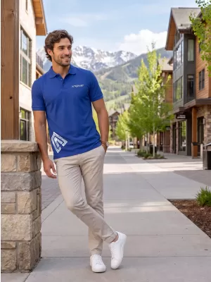 Pánske tričko s golierom ALTISPORT ALM013203 KRÁĽOVSKÁ MODRÁ