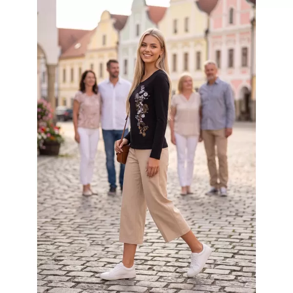  Dámske tričko s dlhým rukávom ALTISPORT CARRYOVER ALW029169 ČIERNA A ZLATÁ 