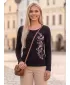 Dámske tričko s dlhým rukávom ALTISPORT CARRYOVER ALW029169 ČIERNA A ZLATÁ