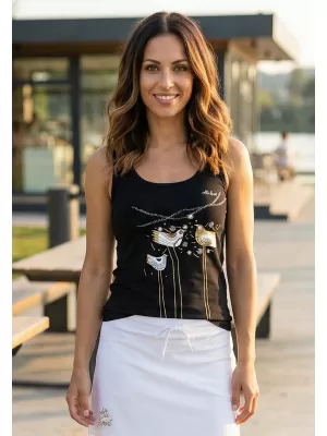 Dámske tielko ALTISPORT CARRYOVER ALW043136 ČIERNA A ZLATÁ