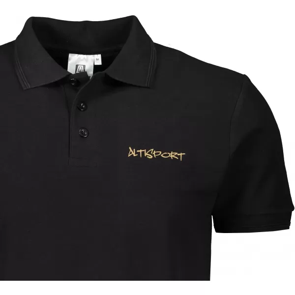  Pánske tričko s golierom ALTISPORT ALM013203 ČIERNA A ZLATÁ 