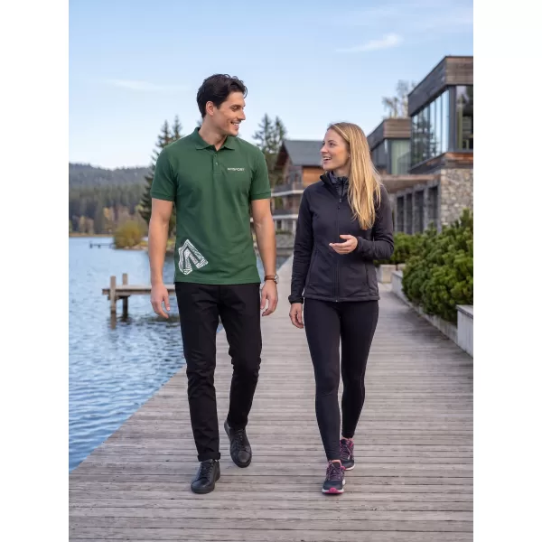  Pánske tričko s golierom ALTISPORT ALM013203 FĽAŠKOVO ZELENÉ 