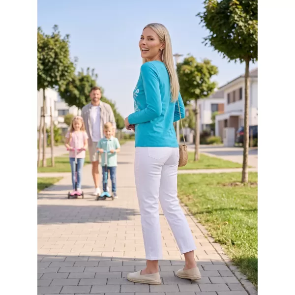  Dámske tričko s dlhým rukávom ALTISPORT CARRYOVER ALW029169 TYRKYSOVÁ 