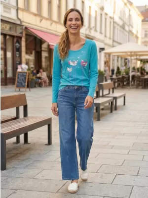 Dámske tričko s dlhým rukávom ALTISPORT CARRYOVER ALW043169 TYRKYSOVÁ