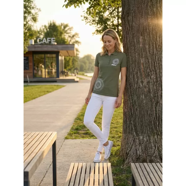  Dámske tričko s golierikom ALTISPORT ALW024210 KHAKI 