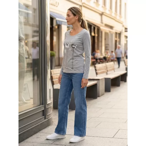  Dámske tričko s dlhým rukávom ALTISPORT CARRYOVER ALW043169 TMAVOSIVÝ MELÍR 