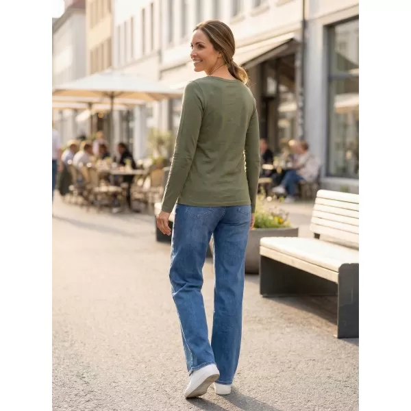  Dámske tričko s dlhým rukávom ALTISPORT CARRYOVER ALW043169 KAKI 