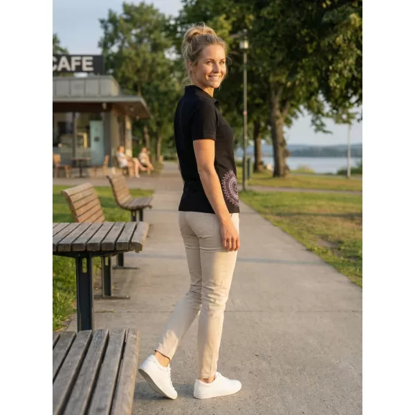  Dámske tričko s golierikom ALTISPORT ALW024210 ČIERNORUŽOVÁ 