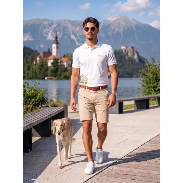  Pánske tričko s golierom ALTISPORT ALM013203 BIELA 