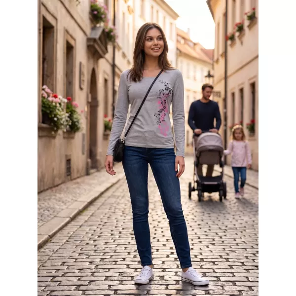  Dámske tričko s dlhým rukávom ALTISPORT CARRYOVER ALW029169 TMAVOSIVÝ MELÍR 