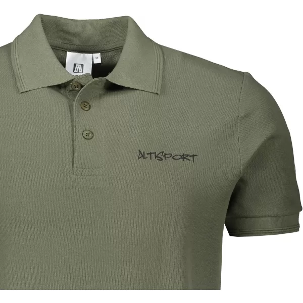  Pánske tričko s golierom ALTISPORT ALM013203 KAKI 